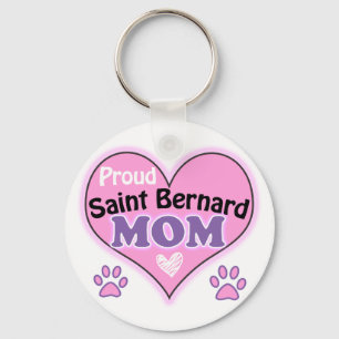 Proud Saint Bernard Mom Keychain