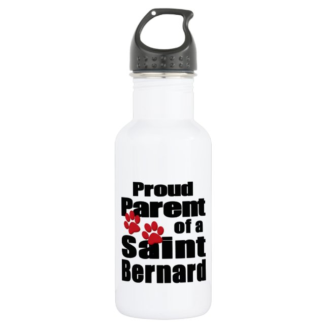 Proud Saint Bernard Parent Water Bottle (Front)