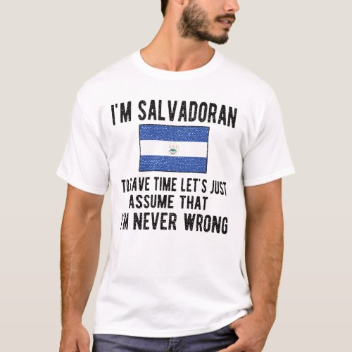 Proud Salvadoran Flag El Salvador Roots Salvadoran T_Shirt