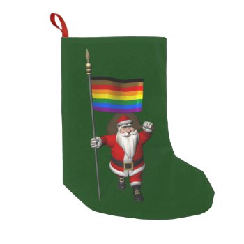 Proud Santa Claus With Philly Rainbow Flag Small Christmas Stocking by santa_claus_usa at Zazzle
