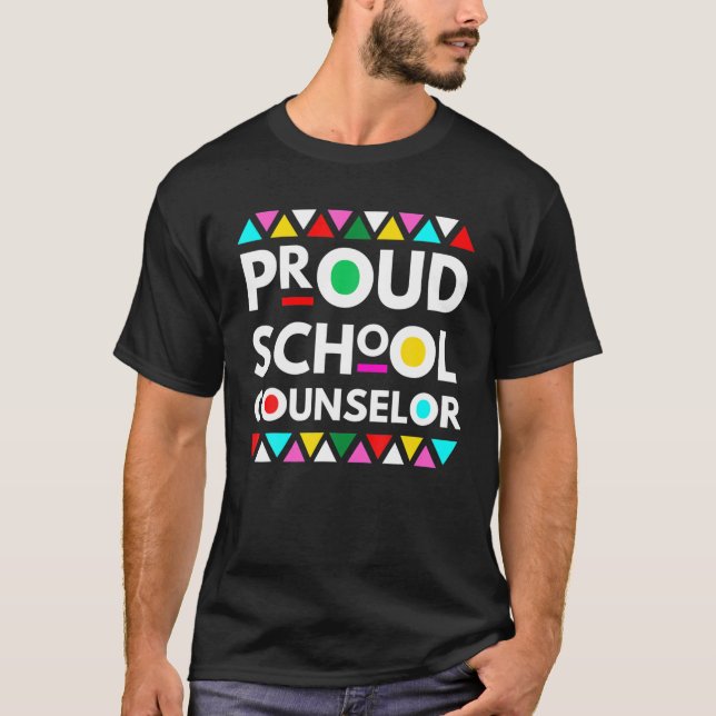 Proud School Counselor Black History Pride African T-Shirt (Front)