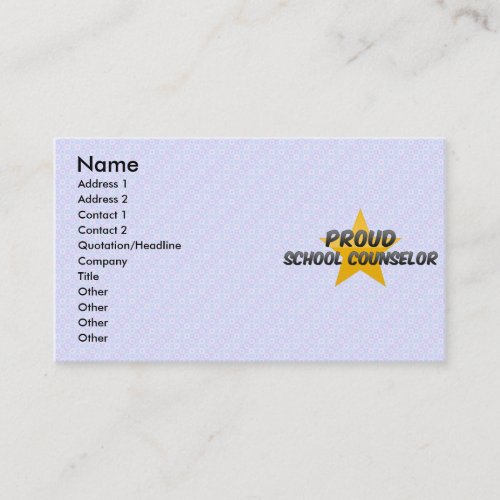 Proud School Counselor Business Card Templates