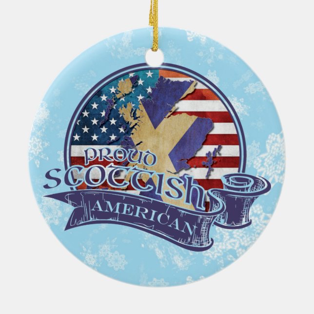 Proud Scottish American Christmas Ornament (Back)