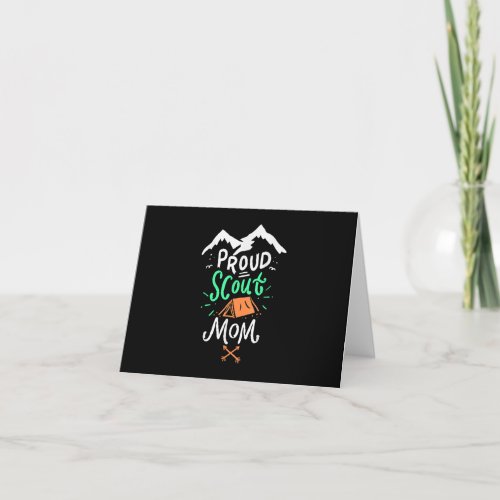 Proud Scout Mom Mother Camping Scout Leader Thank You Card