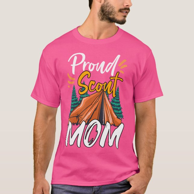 Proud Scout Mom Scouting The Leader Cub Camping T-Shirt (Front)