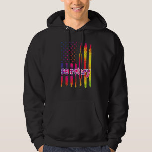 Proud Secretary Us Flag Office Secretary Day Hoodie