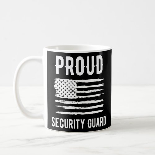 Proud Security Guard Profession American Flag Prem Coffee Mug