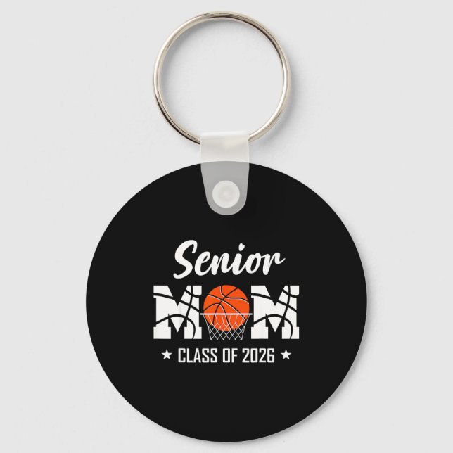 Proud senior basketball mom 2026 graduation  keychain (Front)