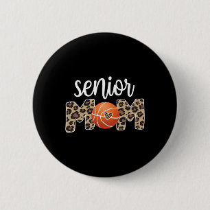 Proud Senior Mom Sketll Player Senior Mama Button