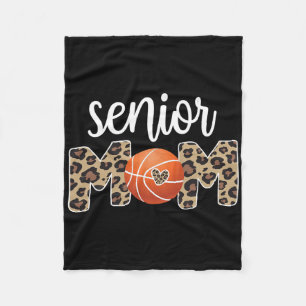 Proud Senior Mom Sketll Player Senior Mama Fleece Blanket