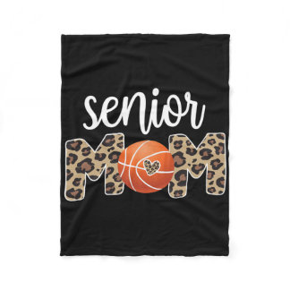 Proud Senior Mom Sketll Player Senior Mama  Fleece Blanket