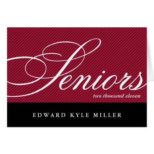 Proud seniors red black graduation announcement