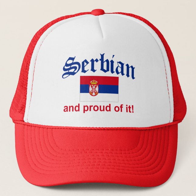 Proud Serbian Trucker Hat (Front)