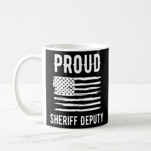 Proud Sheriff Deputy Profession American Flag  Coffee Mug