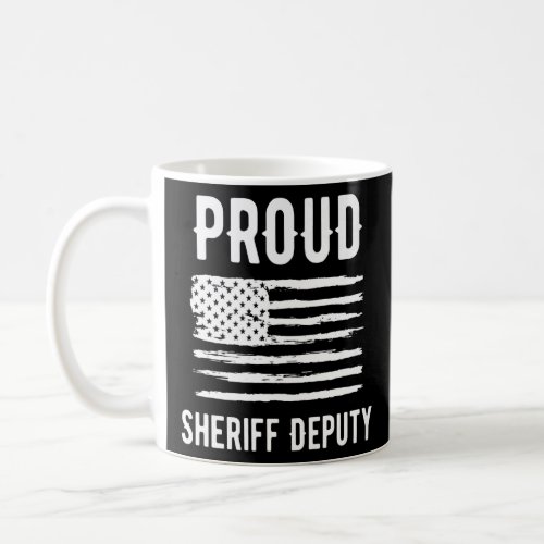 Proud Sheriff Deputy Profession American Flag Prem Coffee Mug