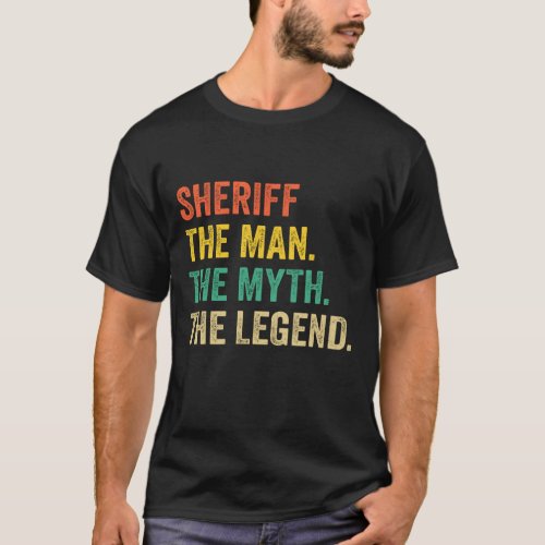 Proud sheriff  Funny sheriff Fathers Day Gift for T_Shirt