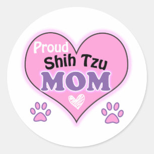 Proud Shih Tzu mom Classic Round Sticker