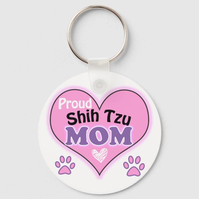 Proud Shih Tzu Mom Keychain (Front)