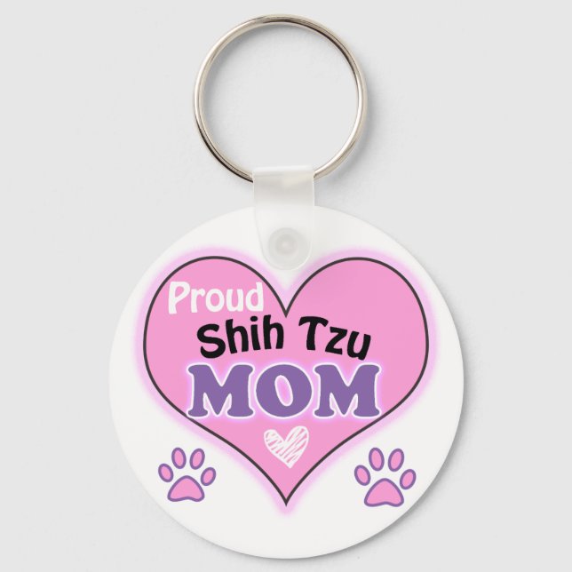 Proud Shih Tzu mom Keychain (Front)