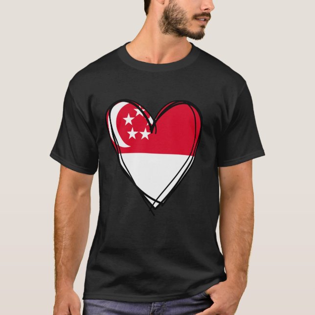 Proud Singaporean Boy Girl Aunt Dad Mom Singapore  T-Shirt (Front)