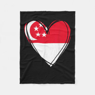 Proud Singarean Boy Girl Aunt Dad Mom Singare Flag Fleece Blanket