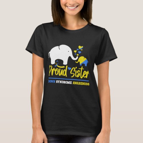 Proud Sister Cute world down syndrome T_Shirt