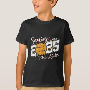 Proud Sister Of A 2025 Senior Sketll Graduation  T-Shirt