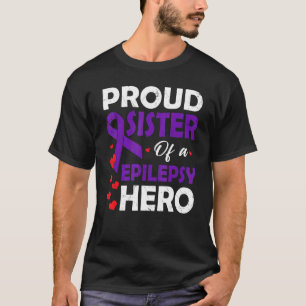 Proud Sister Of A Epilepsy Hero Warrior Purple Rib T-Shirt