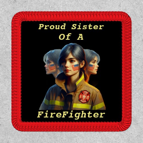Proud Sister Of A FireFighter Determined Look W Patch