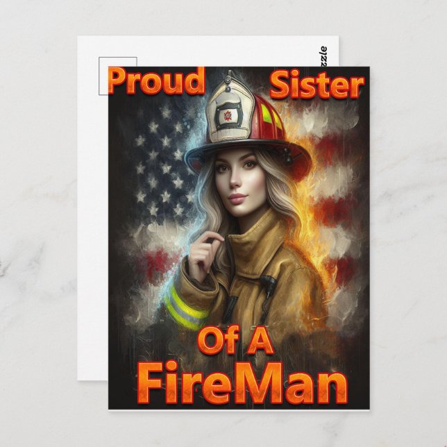 Proud Sister Of A FireFighter Hero Postcard (Front/Back)