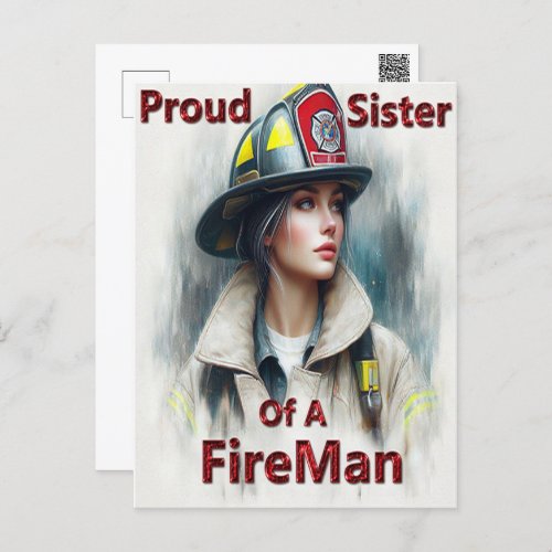 Proud Sister Of A FireFighter Hesitancy Postcard