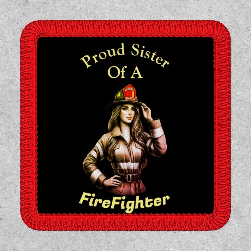 Proud Sister Of A FireFighter hi tech Patch