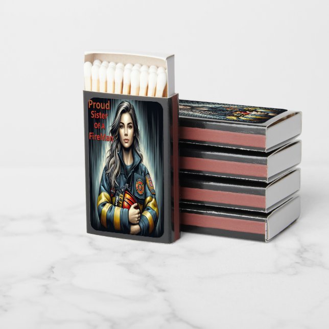 Proud Sister Of A FireFighter science Matchboxes (Stacked)