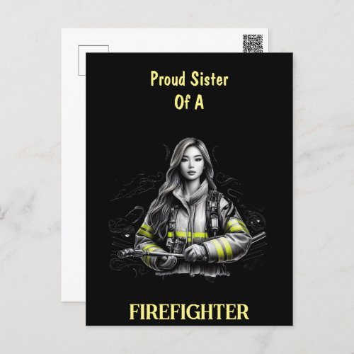 Proud Sister Of A FireFighter W Postcard