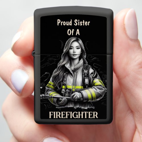 Proud Sister Of A FireFighter W Zippo Lighter