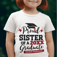 Proud Sister of a graduate black red cap 