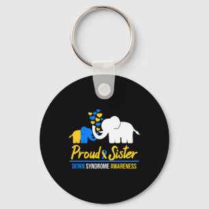 Proud Sister World Down Syndrome Awareness Day Ele Keychain