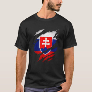 Proud Slovakian Torn Ripped Slovakia Flag T-Shirt