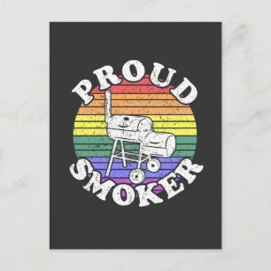 Proud Smoker Retro LGBT BBQ Smoker T-Shirt Postcard