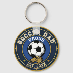 Proud Soccer Dad Football Supporter Keychain