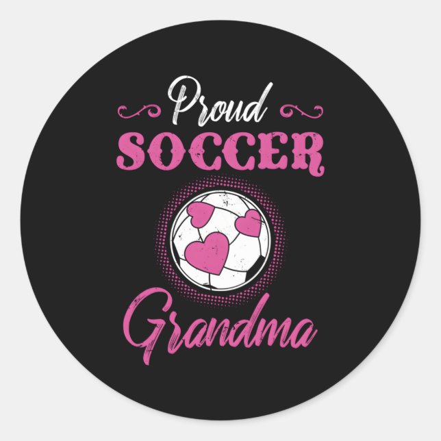 Proud Soccer Grandma Classic Round Sticker (Front)