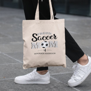 Proud Soccer Mom Personalized Sports Tote Bag