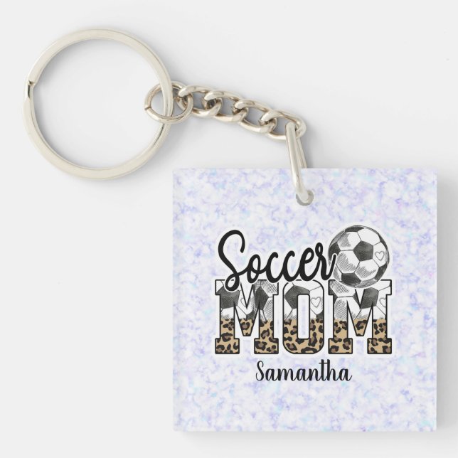 Proud Soccer Mom – Sideline Champion Keychain (Front)