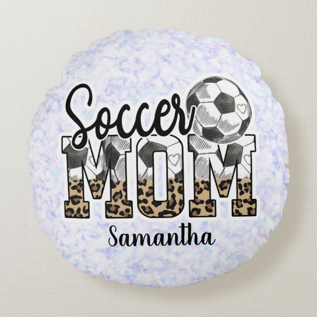 Proud Soccer Mom – Sideline Champion Round Pillow (Front)