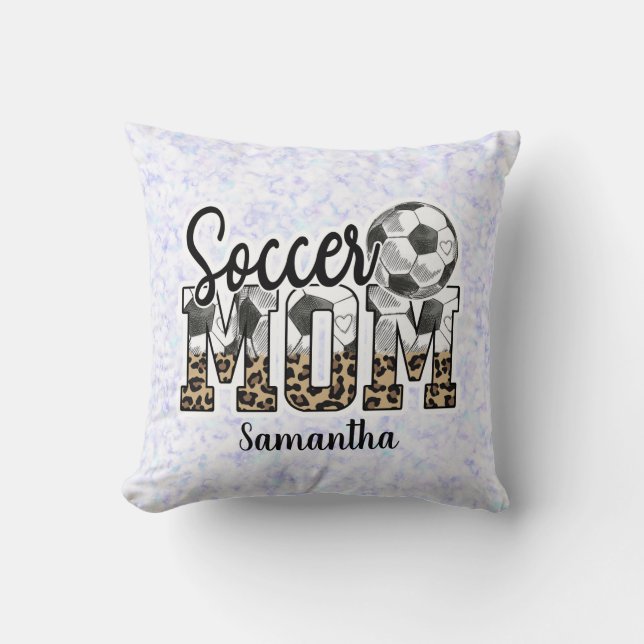 Proud Soccer Mom – Sideline Champion Throw Pillow (Front)