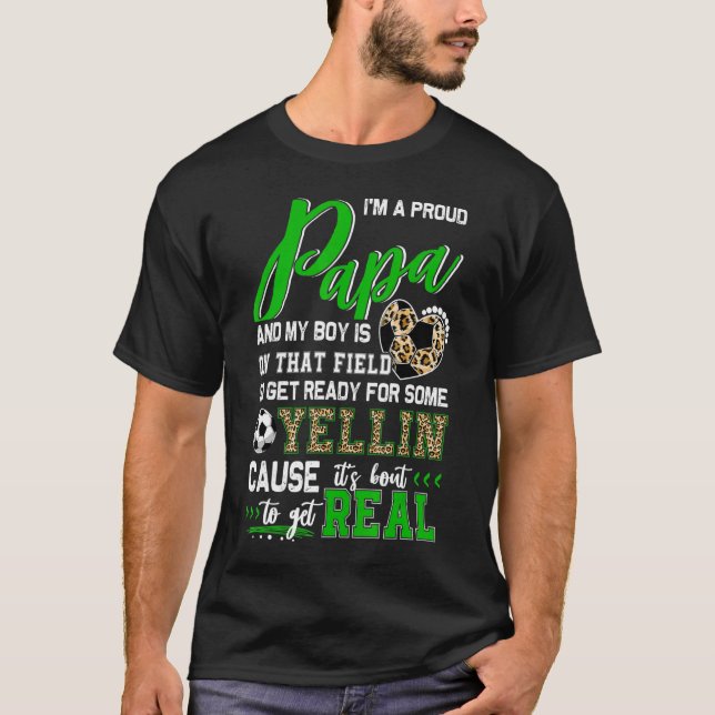 Proud Soccer Papa Soccer Family Matching 1 T-Shirt (Front)