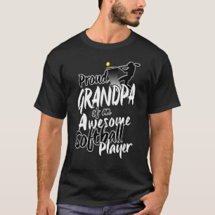 Proud Softball Grandpa For Men Boys Grandparents D T-Shirt