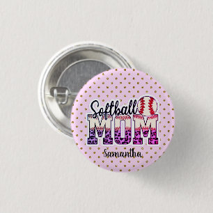 Proud Softball Mom Life Button