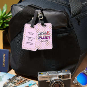 Proud Softball Mom Life Luggage Tag