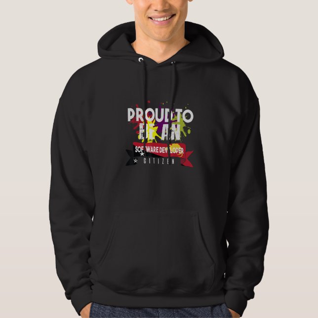 Proud Software Developer Citizen Profession Career Hoodie (Front)